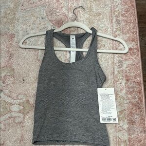 Lululemon Athletica Gray Fitted Crop Tank Top
